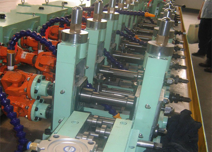 Straight Seam Welded Tube Mill Line 7 - 18 mm OD , Carbon Steel Pipe Mill Production Line
