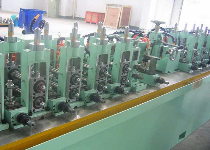 Straight Seam Welded Tube Mill Line 7 - 18 mm OD , Carbon Steel Pipe Mill Production Line
