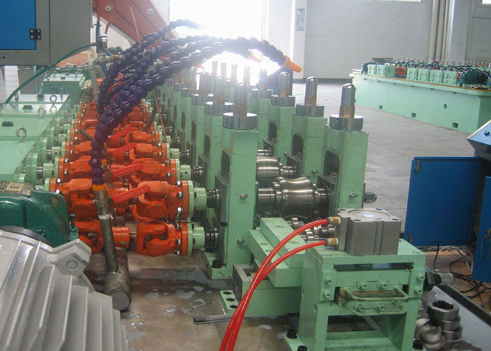 Straight Seam Welded Tube Mill Line 7 - 18 mm OD , Carbon Steel Pipe Mill Production Line